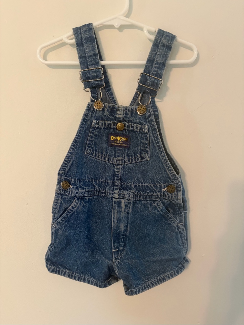 Vintage OshKosh B'gosh Kids Denim Short Overalls - Blue 3T